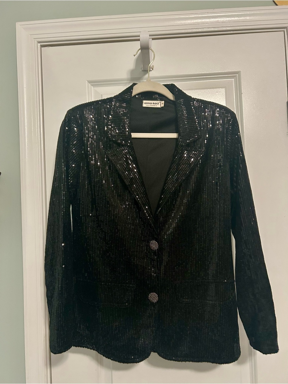 Anna-Kaci Black Sequin Blazer
